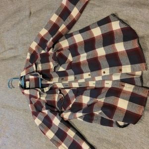 RVCA purple, white, and navy flannel